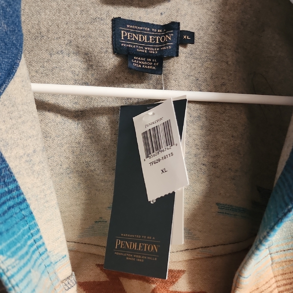 Pendleton Blue and Brown Southwestern Aztec Jacket - Picture 2 of 6